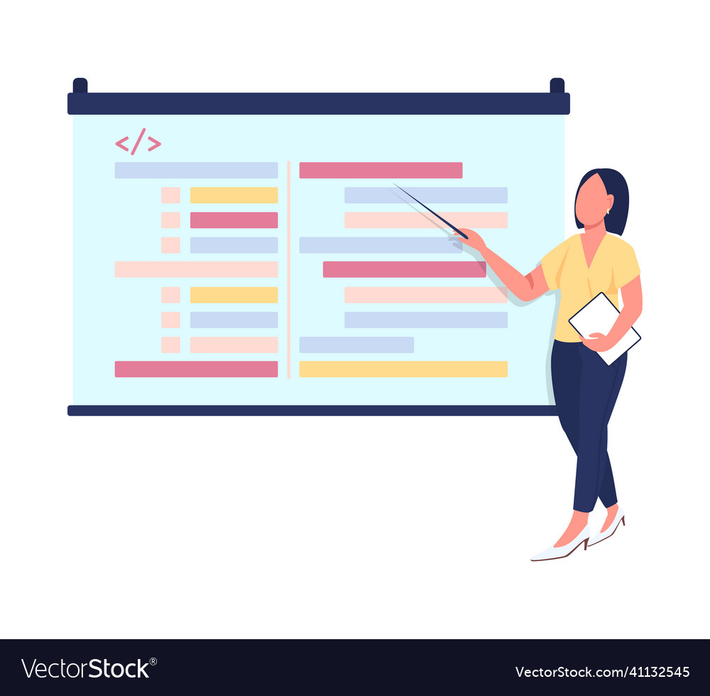 Presentation on programming semi flat color Vector Image