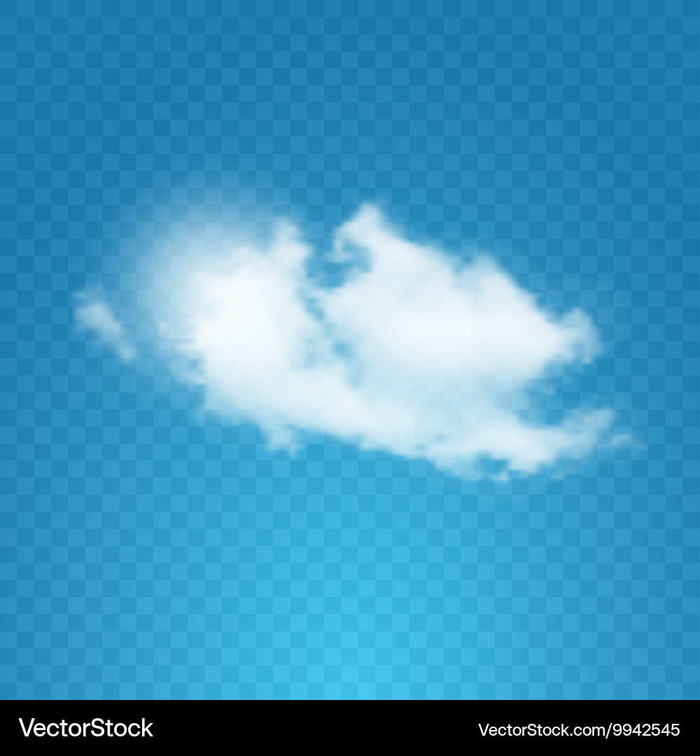 Realistic cloud on transparent background Vector Image