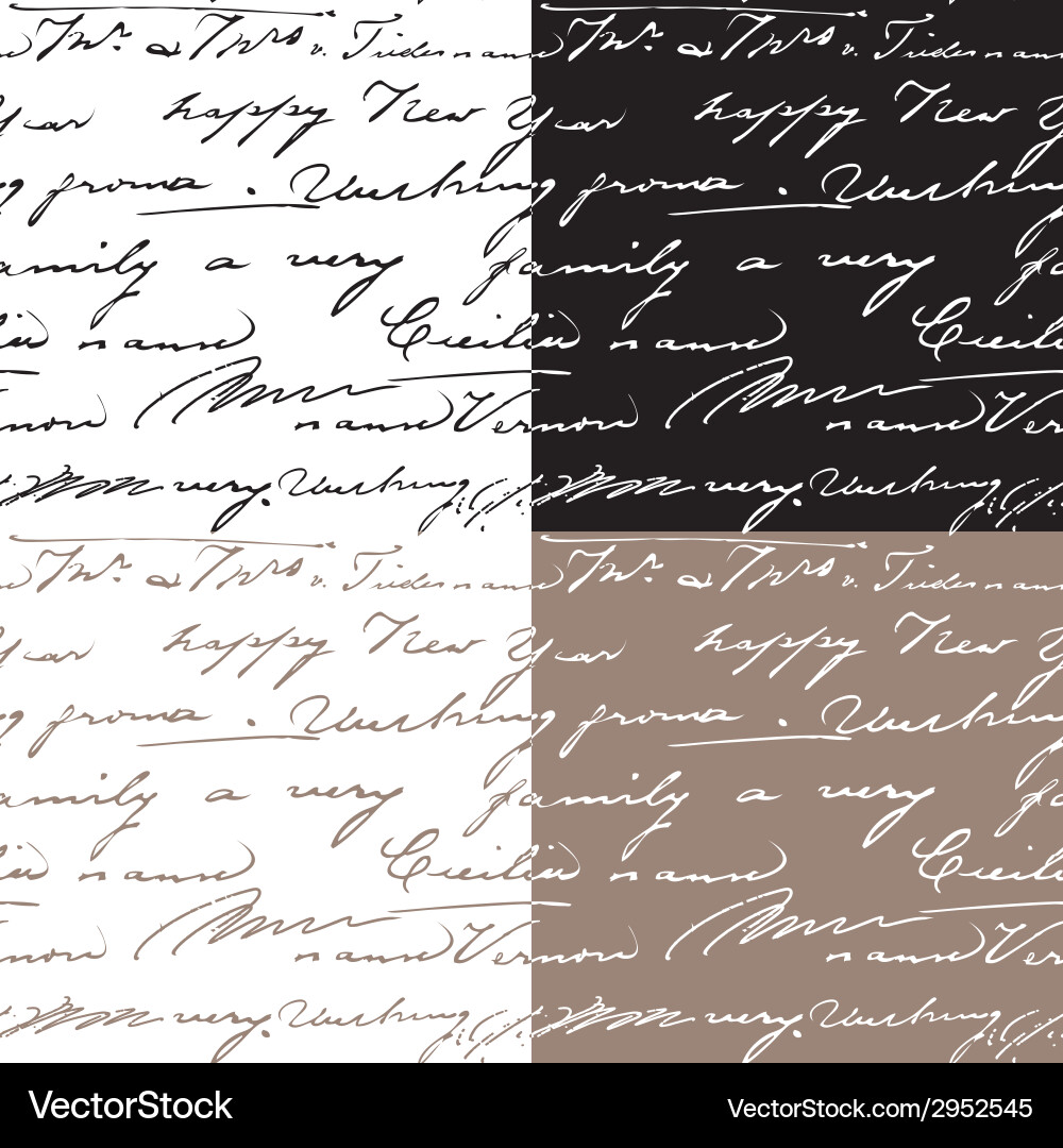 Set seamless patterns with handwriting text Vector Image