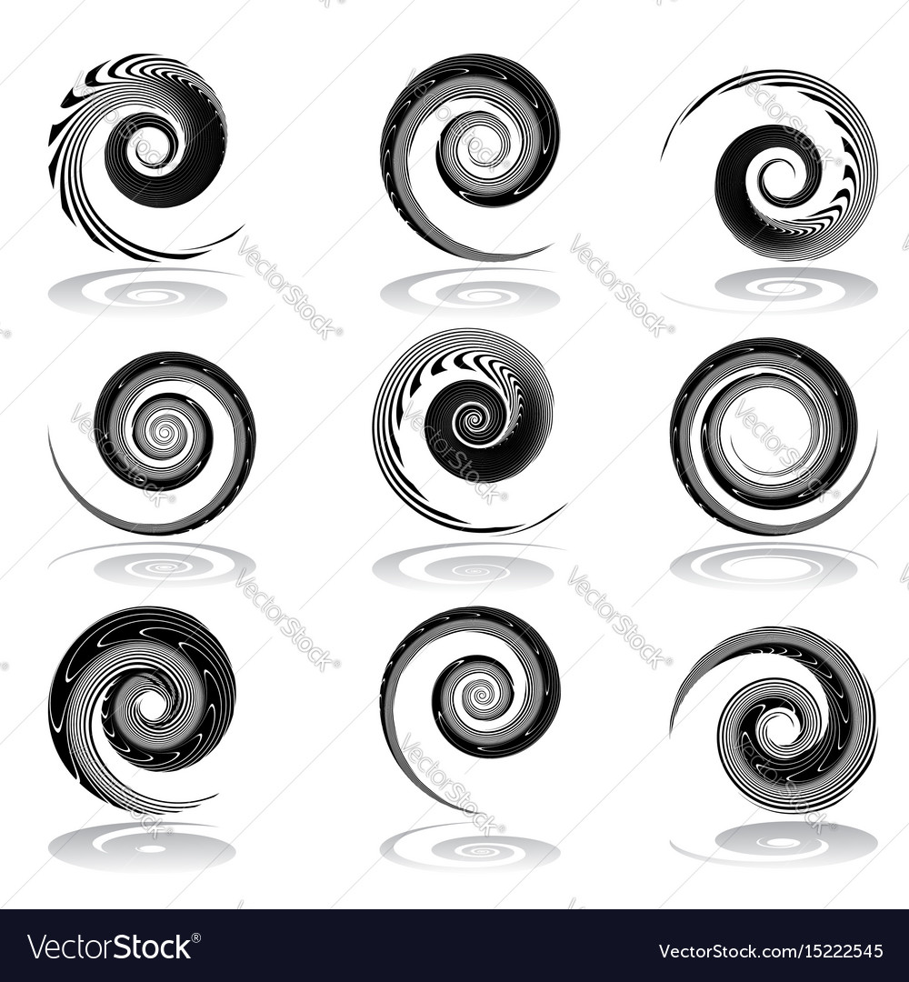 Spiral design elements Royalty Free Vector Image