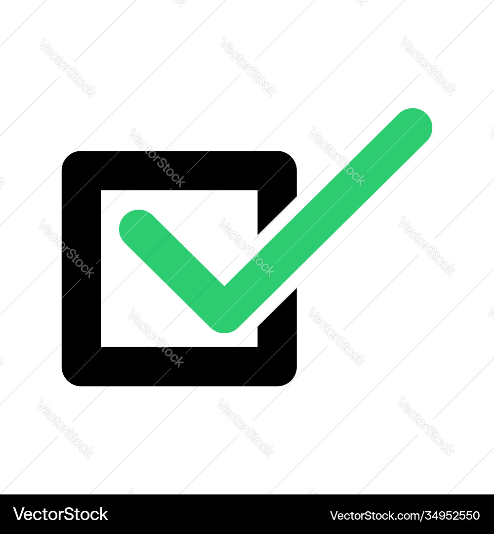 Check mark icon checkmark right symbol tick sign Vector Image