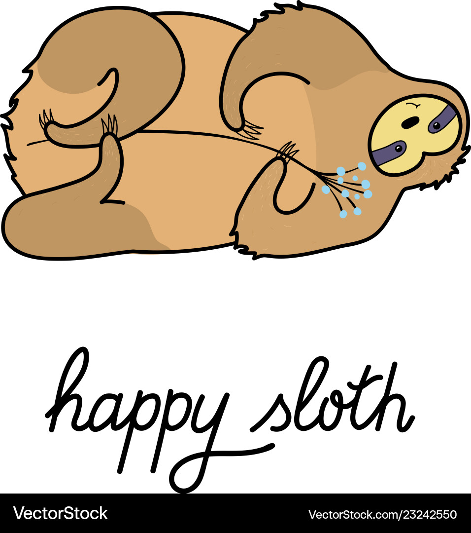 Cute character sloth Royalty Free Vector Image