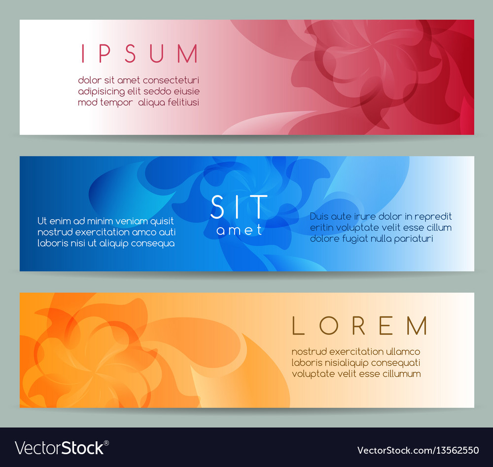 Flower pattern banners set Royalty Free Vector Image