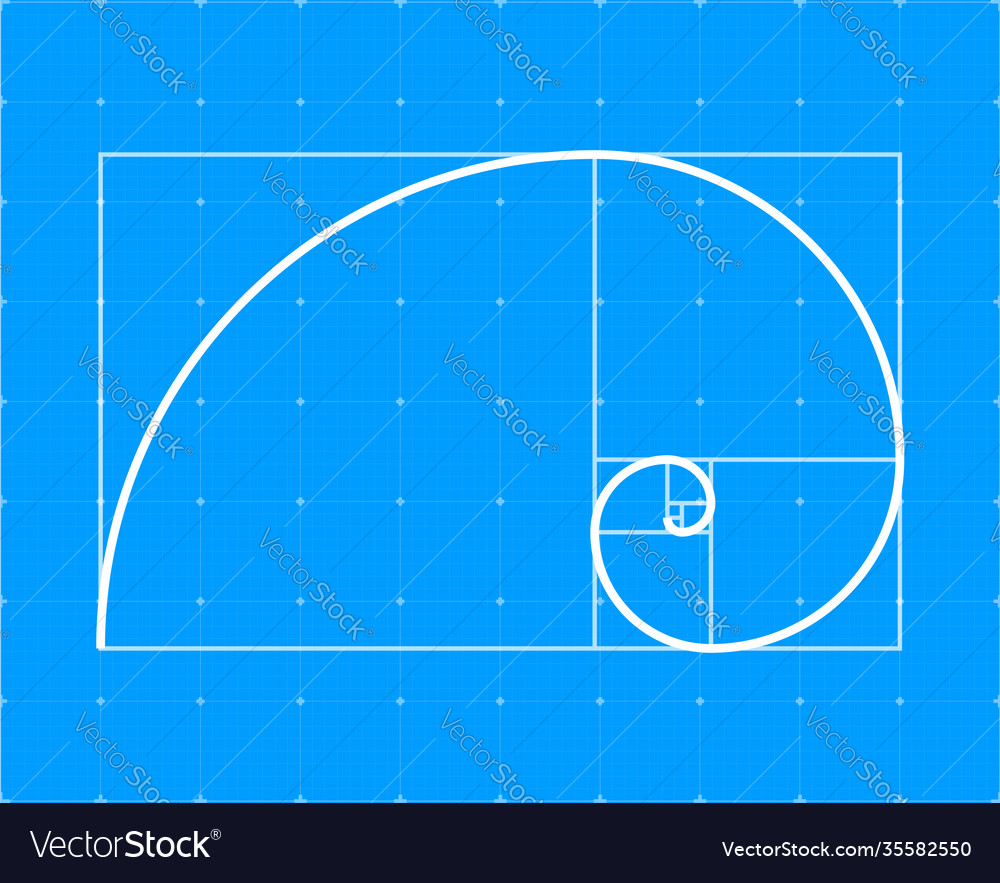 Golden ration abstract geometric background Vector Image