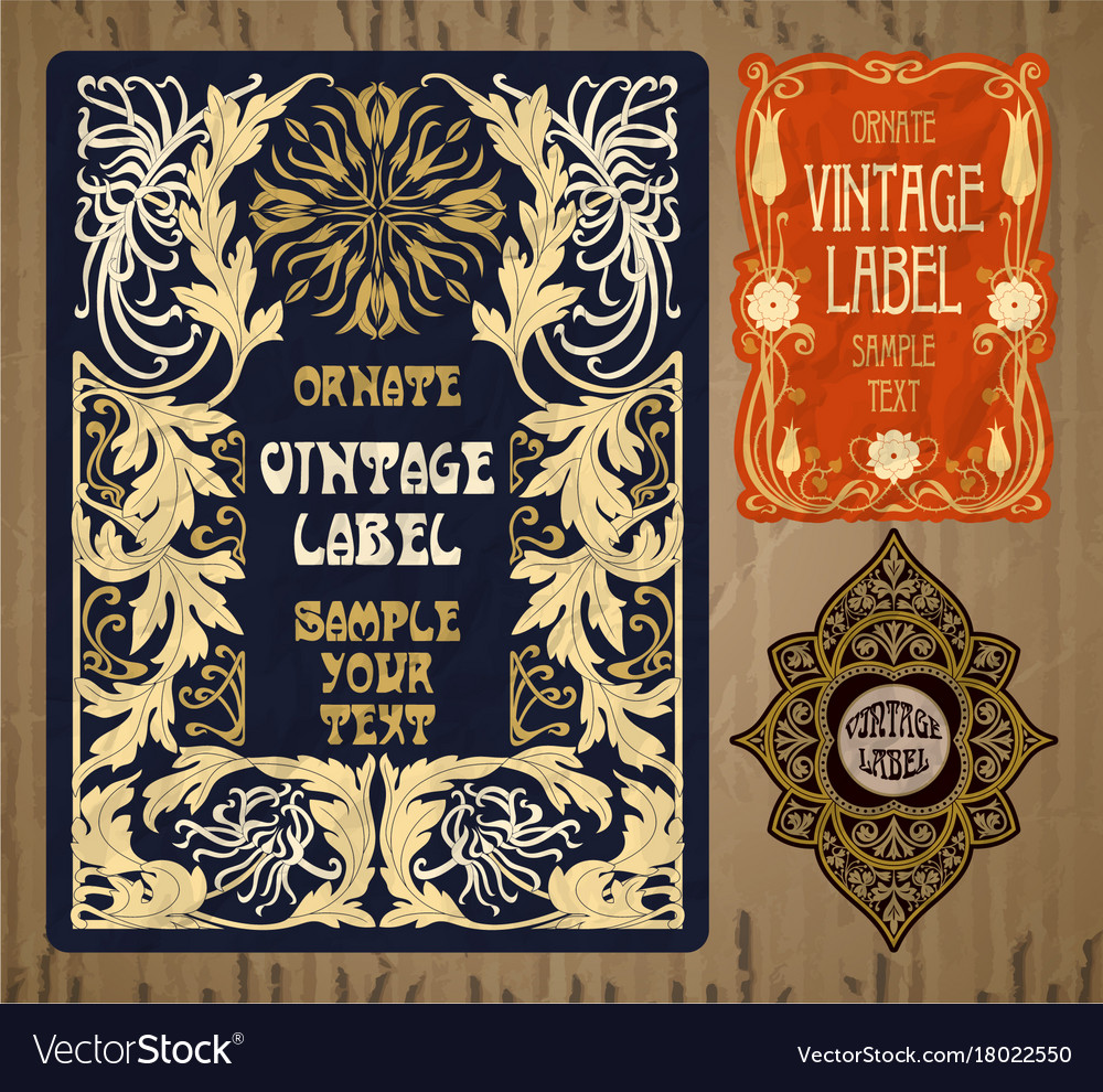 Vintage items - label art nouveau Royalty Free Vector Image