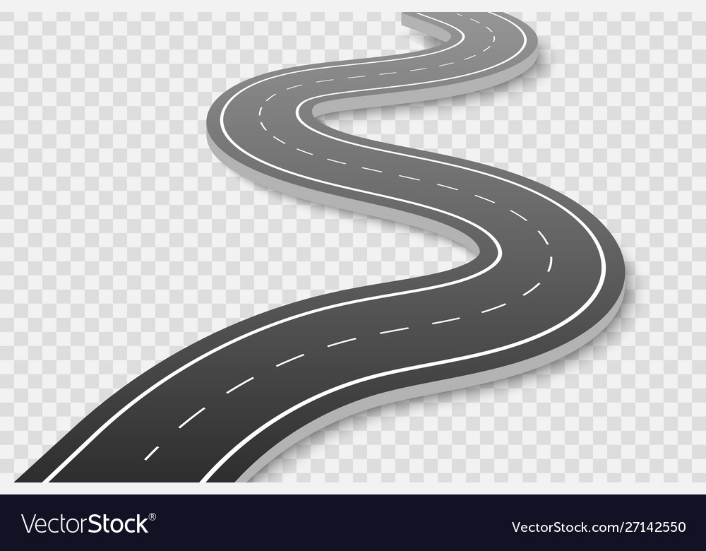 Winding road on a transparent backgroundte Vector Image