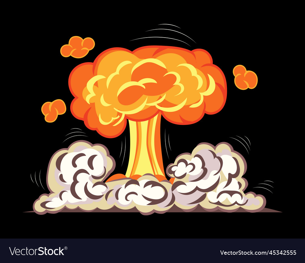 Atomic bomb explosion with dust and gas clouds Vector Image