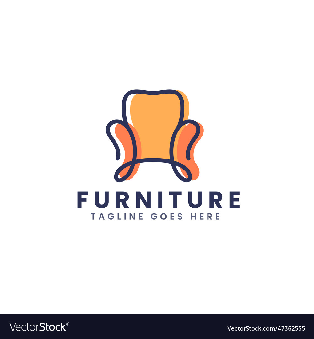 Chair furniture logo template design Royalty Free Vector