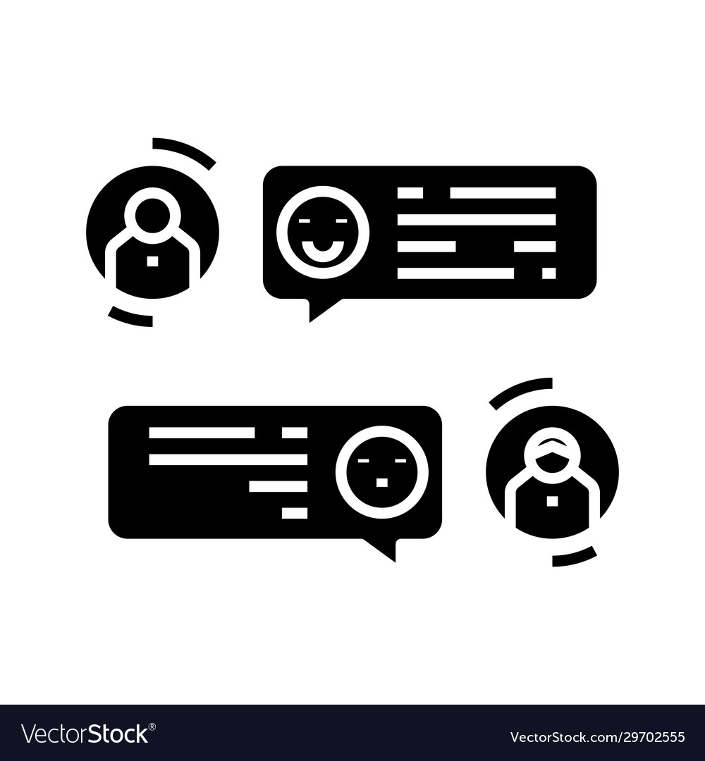 Chat messages black icon concept