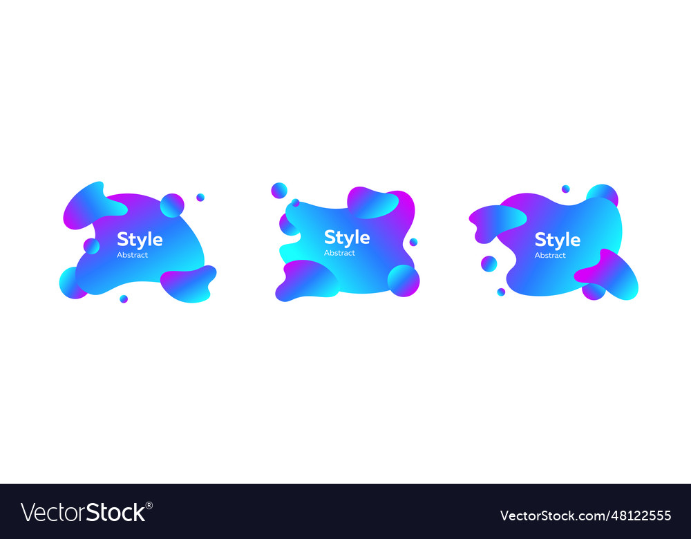 Collection of beautiful neon gradient dynamical Vector Image