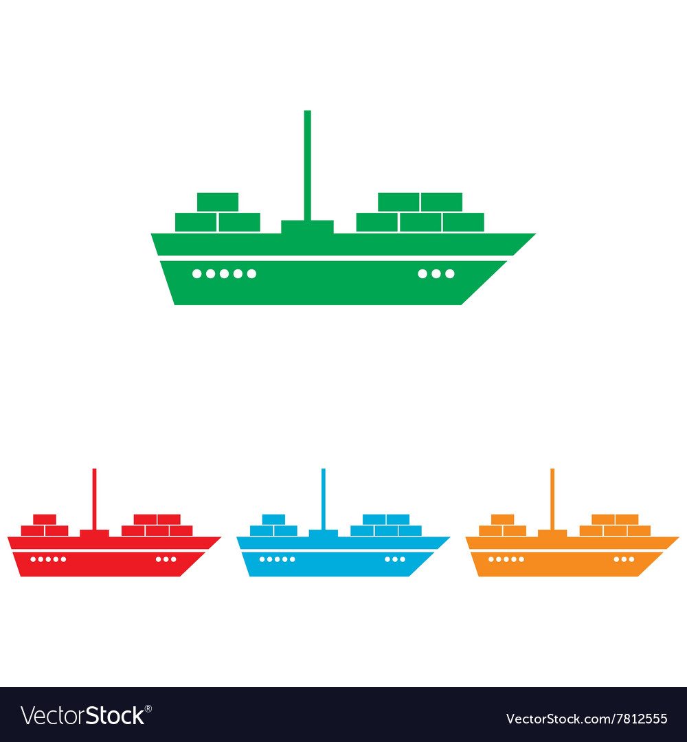 Ship sign colorful set Royalty Free Vector Image