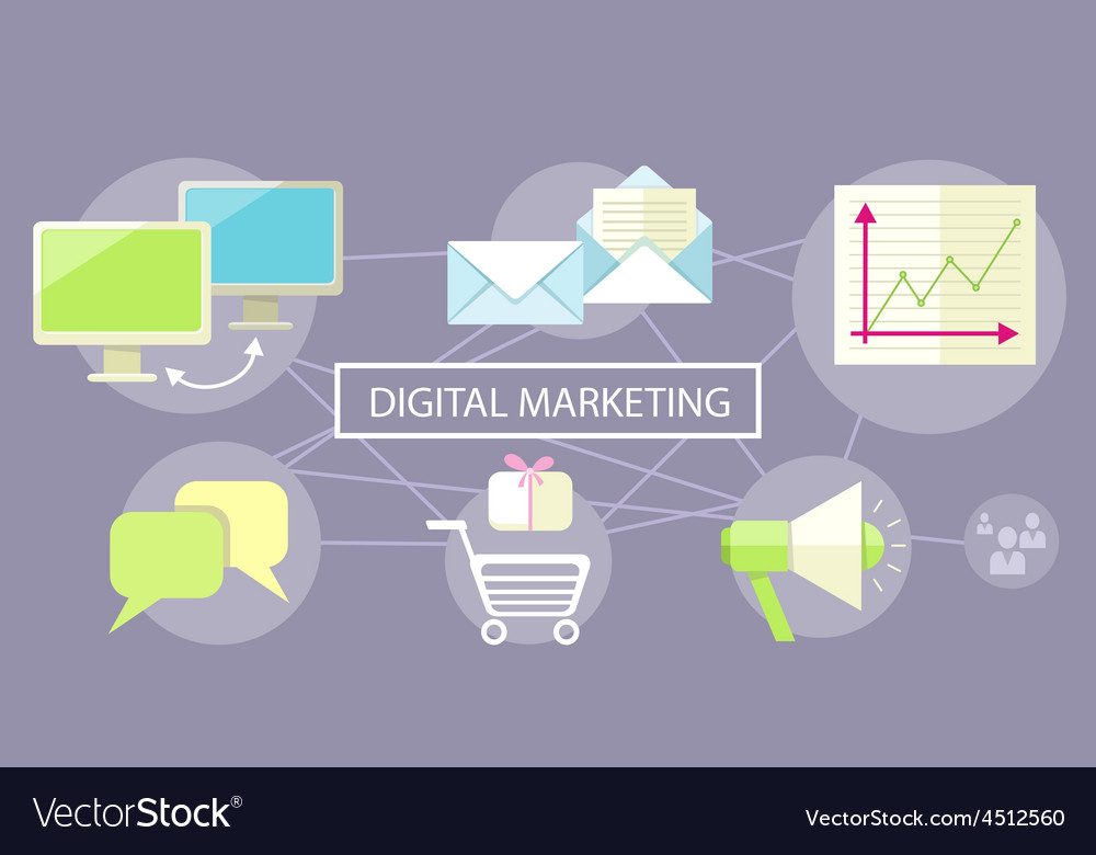 Digital marketing concept Royalty Free Vector Image