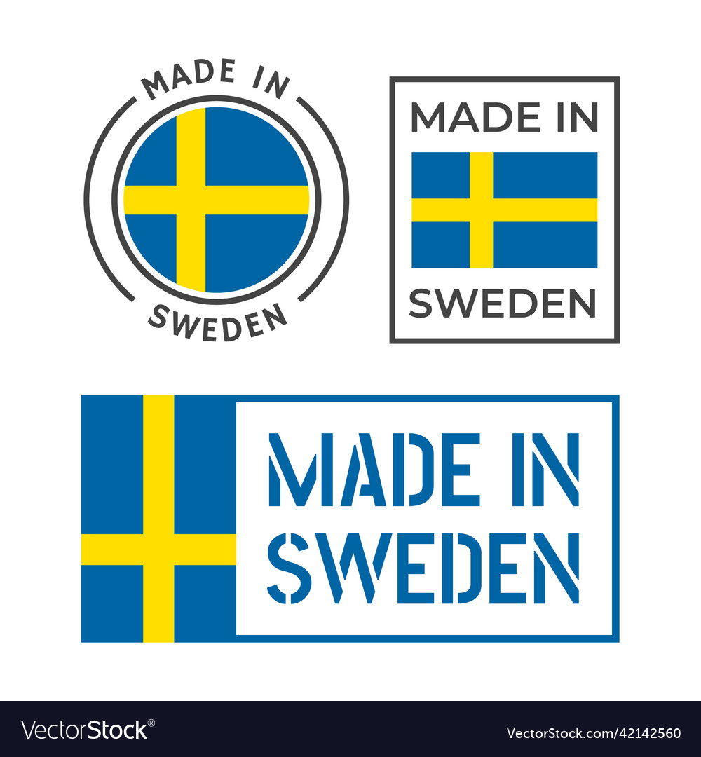 Made in sweden icon set in kingdom of sweden Vector Image