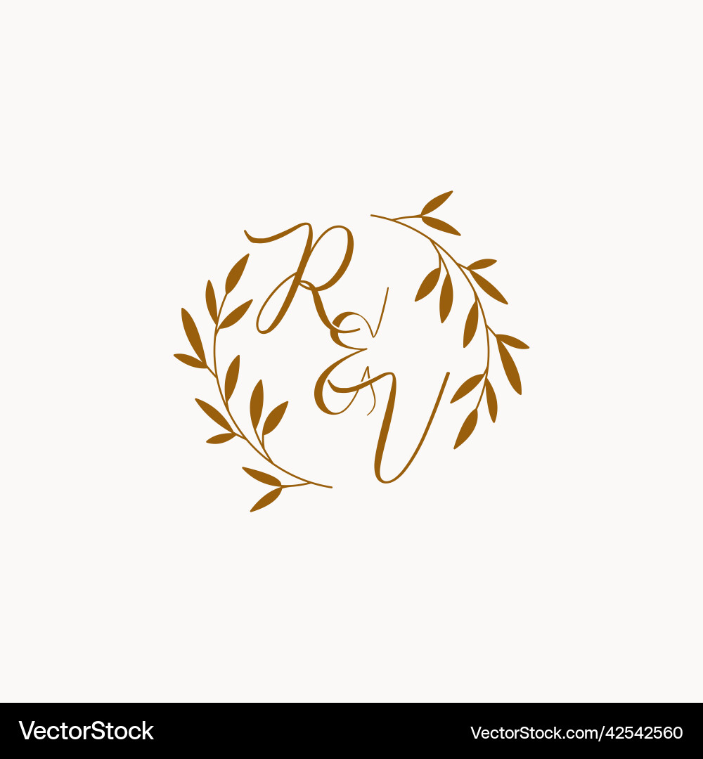 Rv initial wedding monogram logo Royalty Free Vector Image