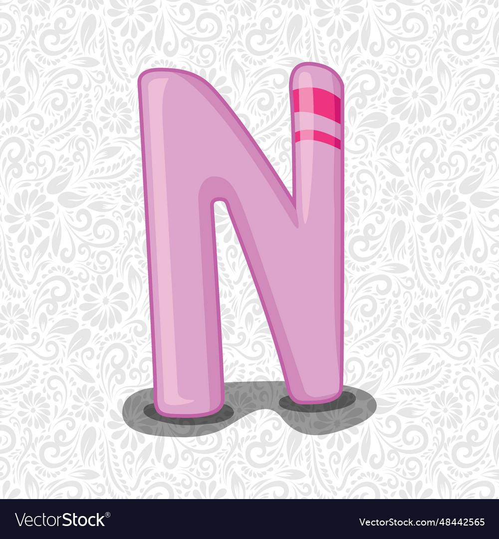 Alphabet letter n latter art alphabet font Vector Image