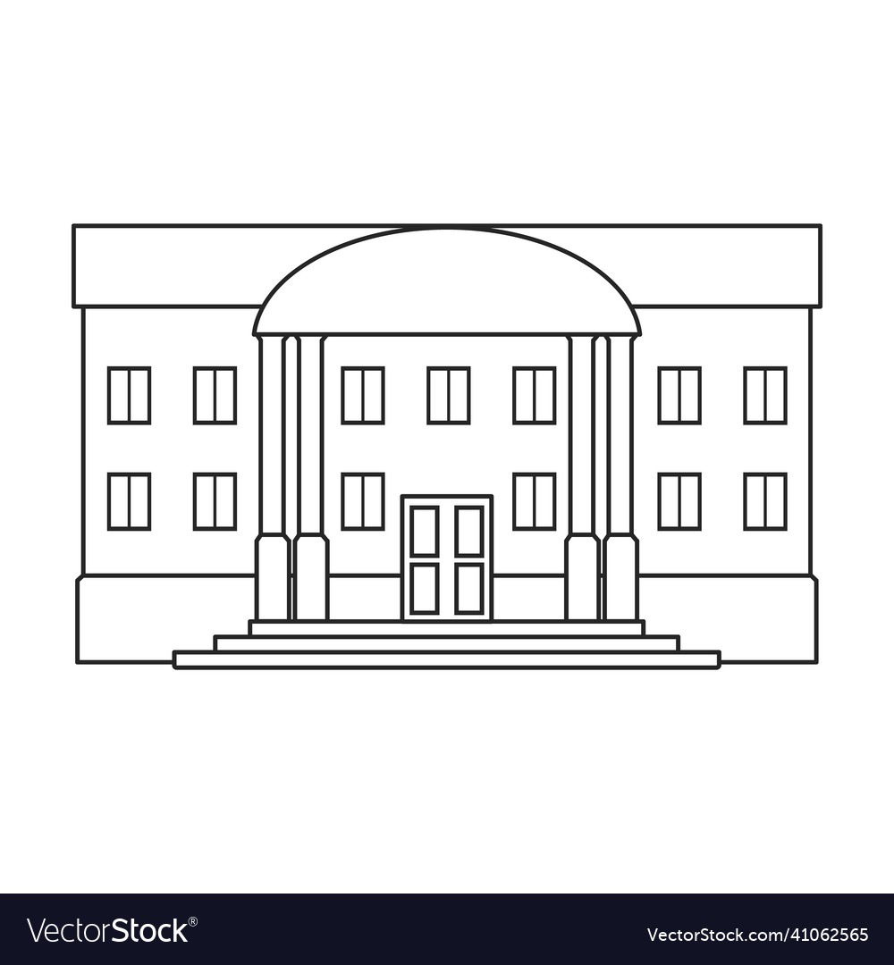 Building of government iconoutline Royalty Free Vector Image