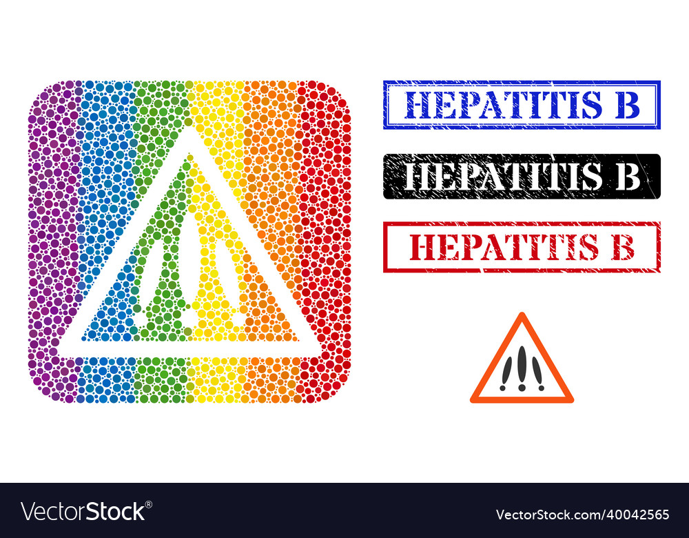 Rubber hepatitis b badge and dot mosaic multiple