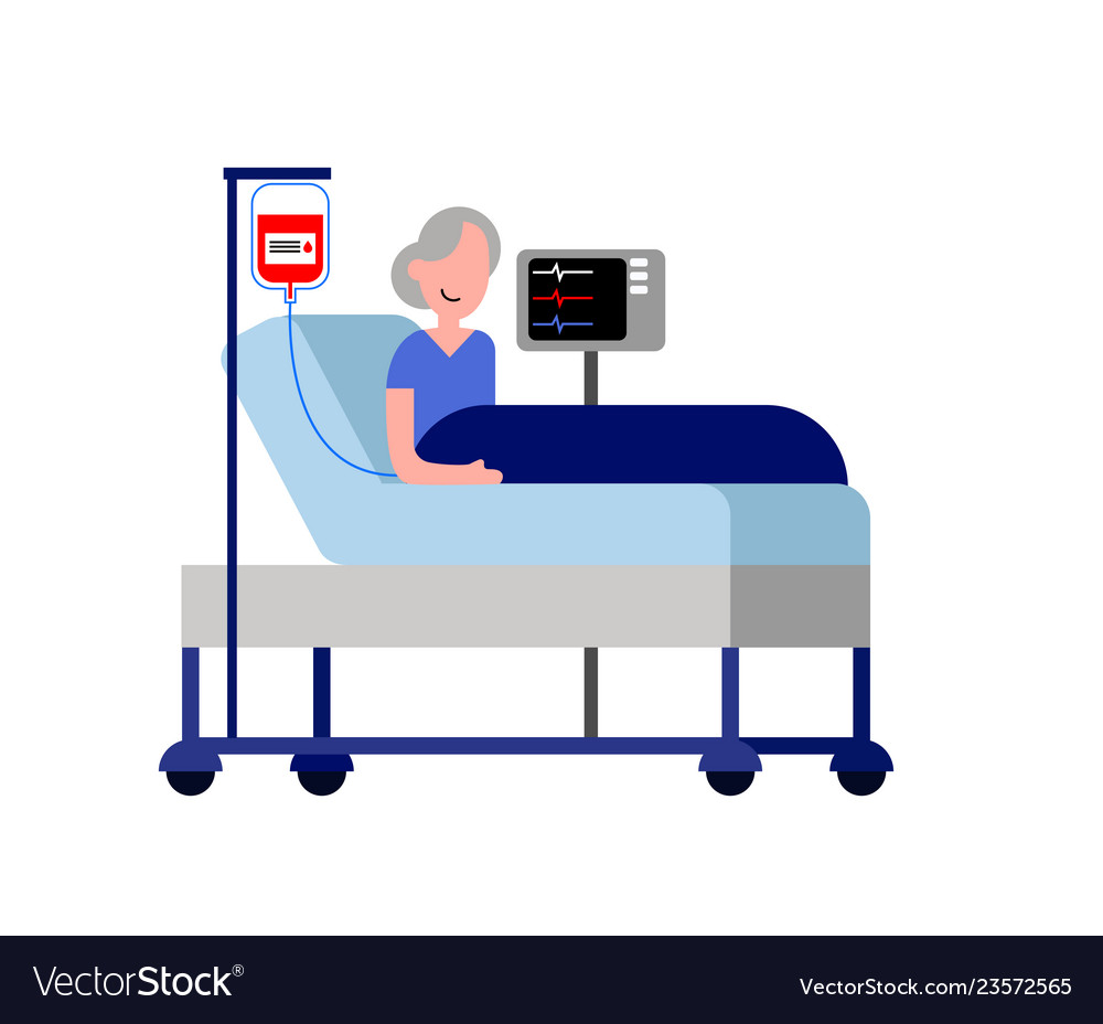 Senior woman in a hospital Royalty Free Vector Image