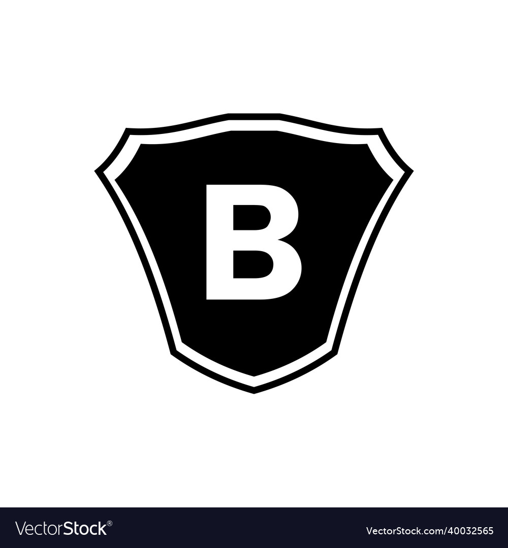 Shield emblem letter b logo template letter b Vector Image