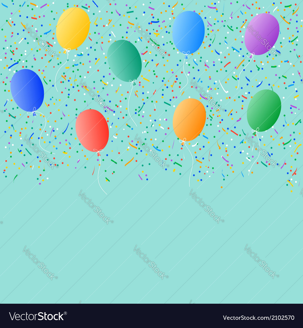 Colored Balloons Confetti Background Royalty Free Vector 9673