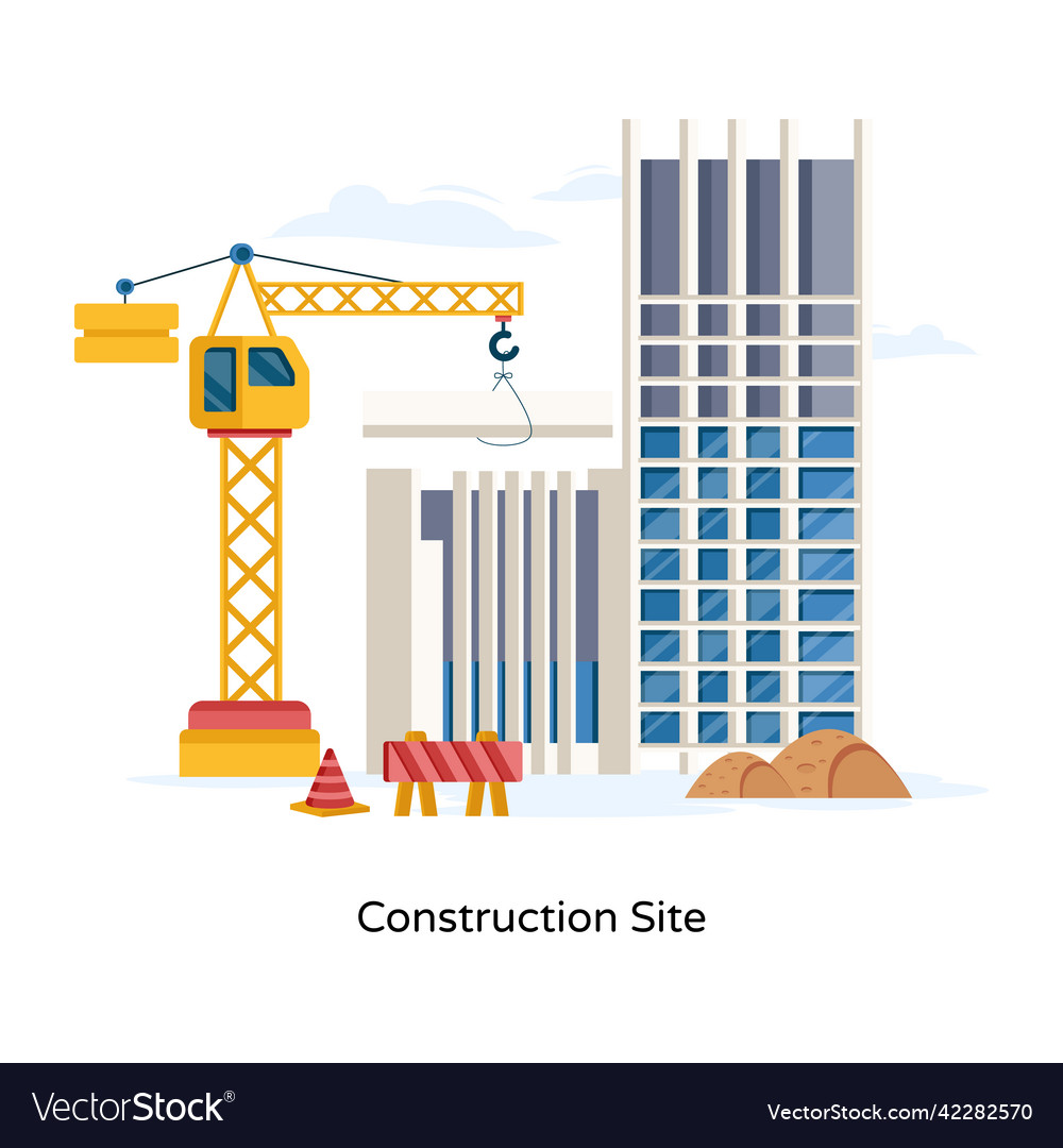Construction site Royalty Free Vector Image - VectorStock