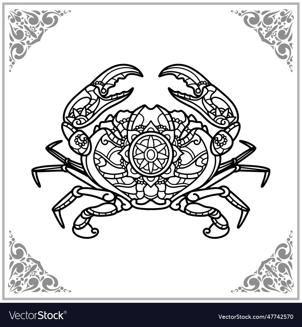 Crab zentangle arts isolated on white background Vector Image