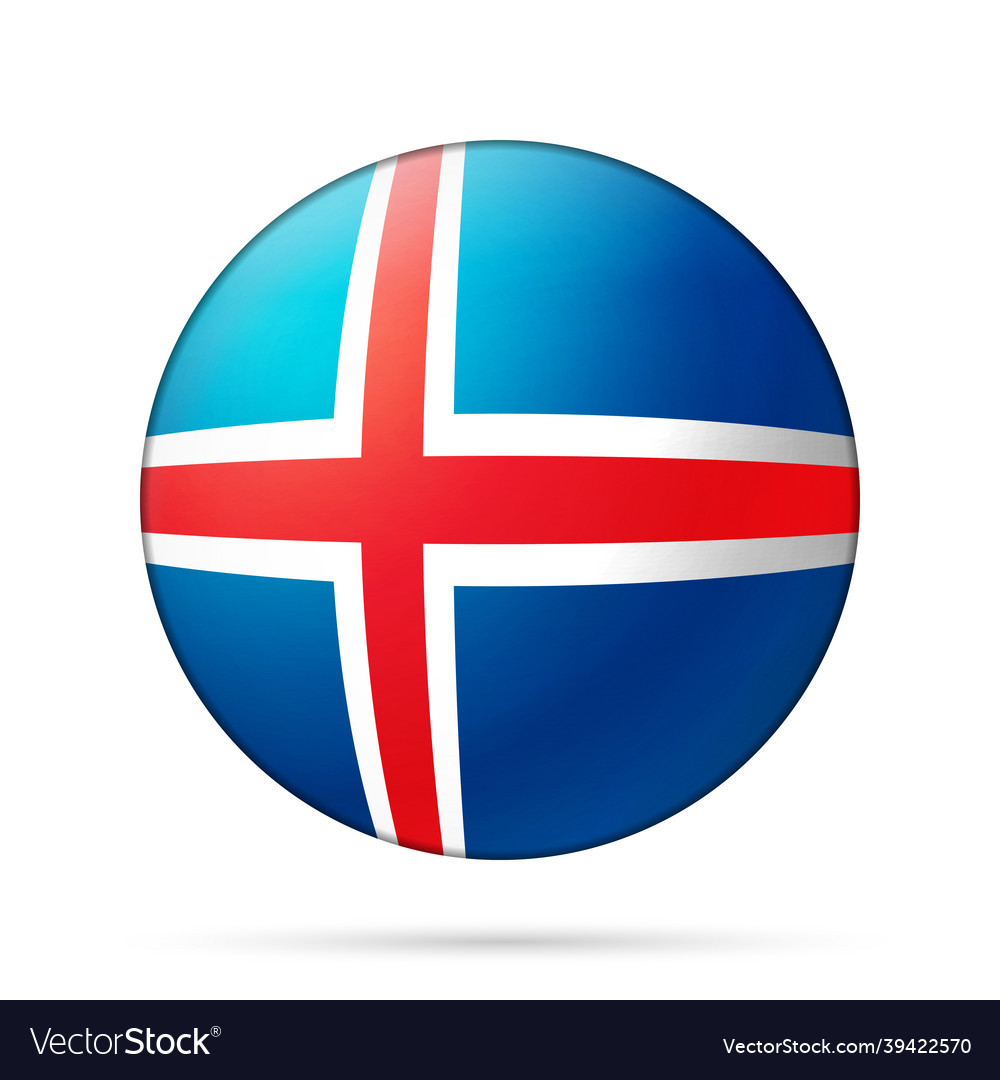 Glass light ball with flag of iceland round Vector Image