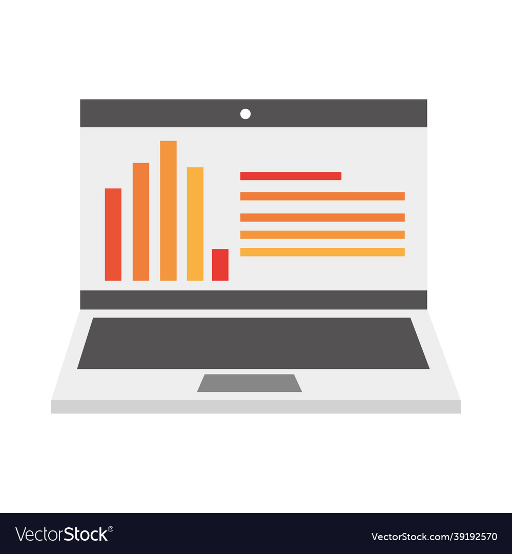 Laptop statistics report Royalty Free Vector Image