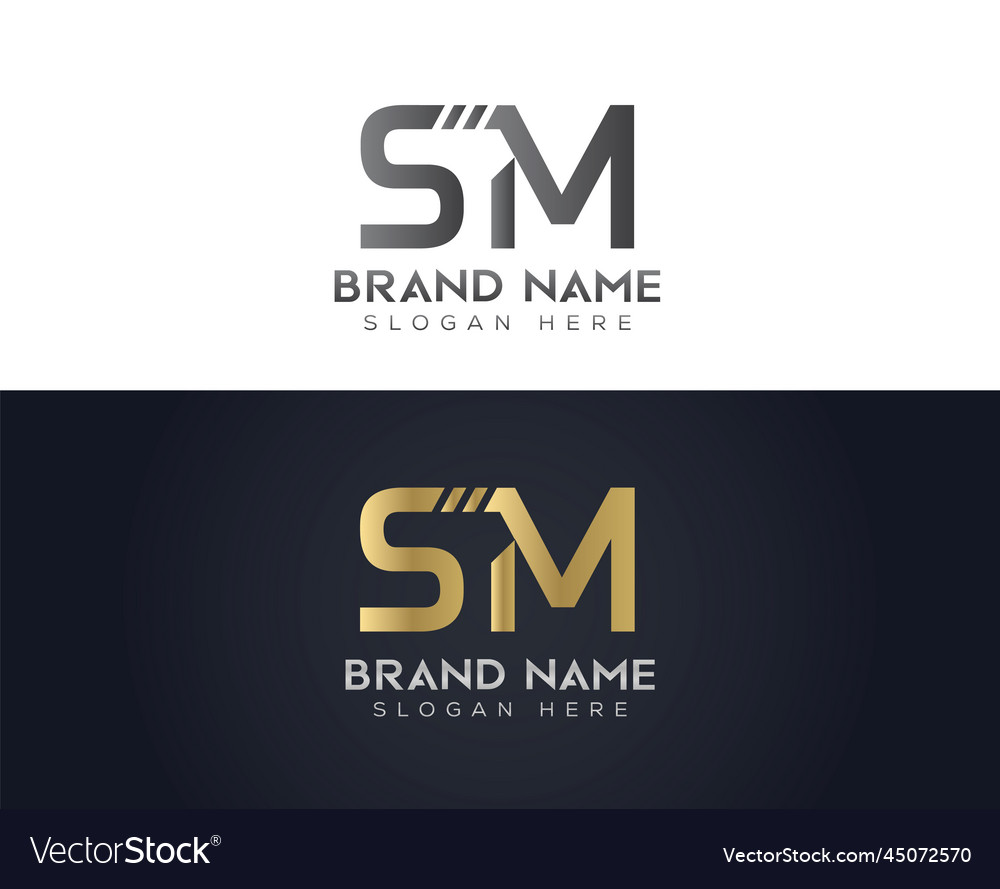 Letter s m typography logo design Royalty Free Vector Image