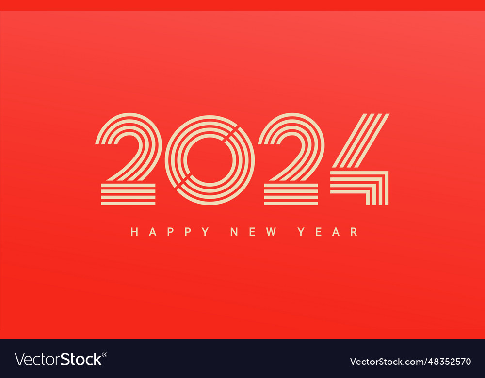 Modern banner for 2024 happy new year Royalty Free Vector