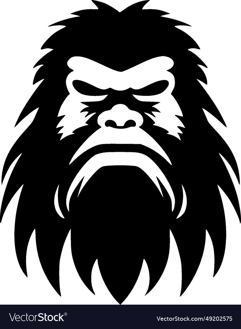 Bigfoot - black and white isolated icon Royalty Free Vector