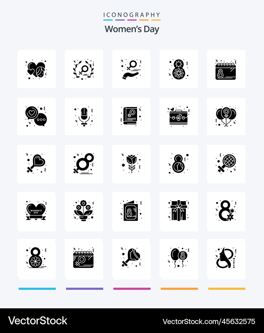 Creative womens day 25 glyph solid black icon Vector Image