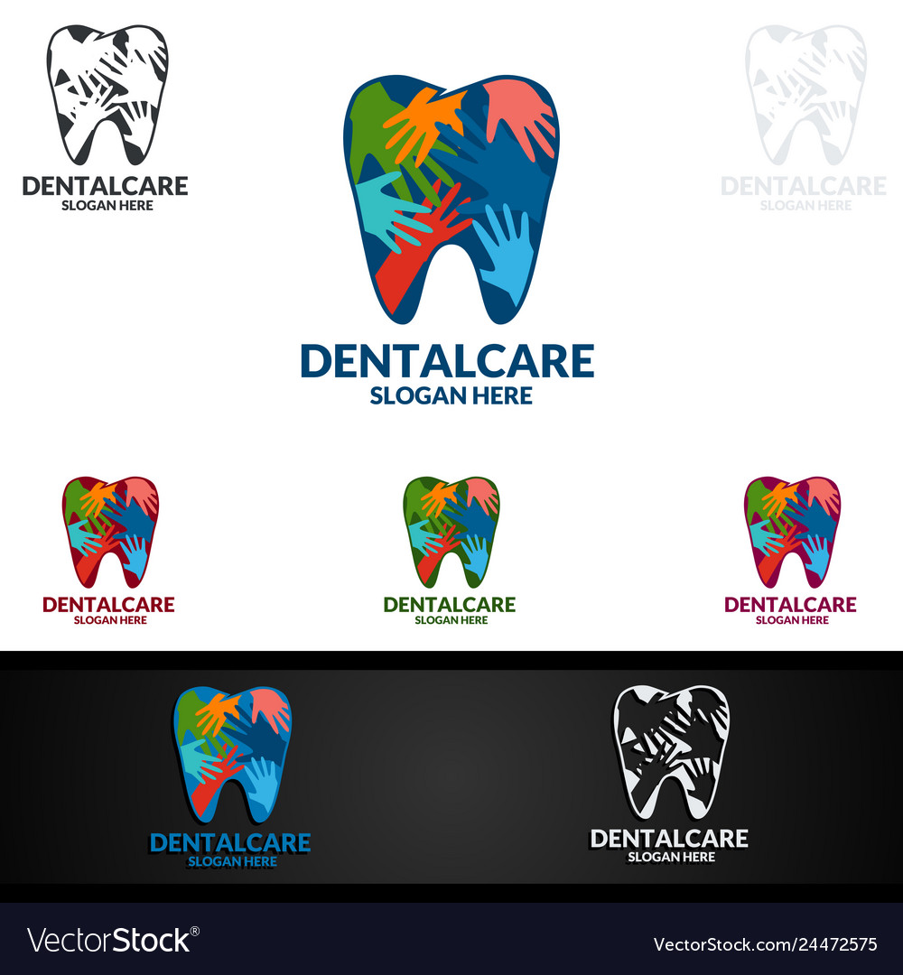 Dental logo with tooth abstract design template Vector Image