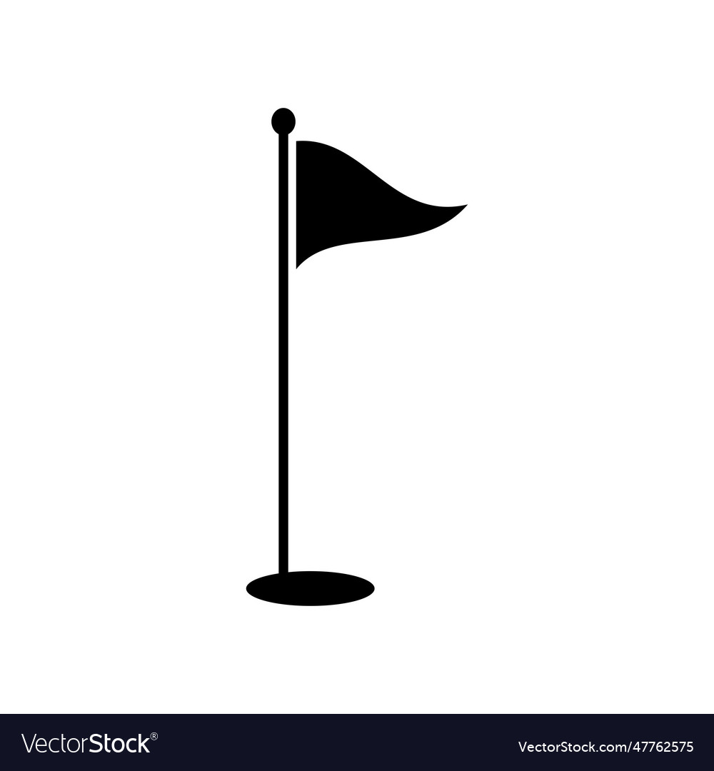 Golf flag flat style icon Royalty Free Vector Image