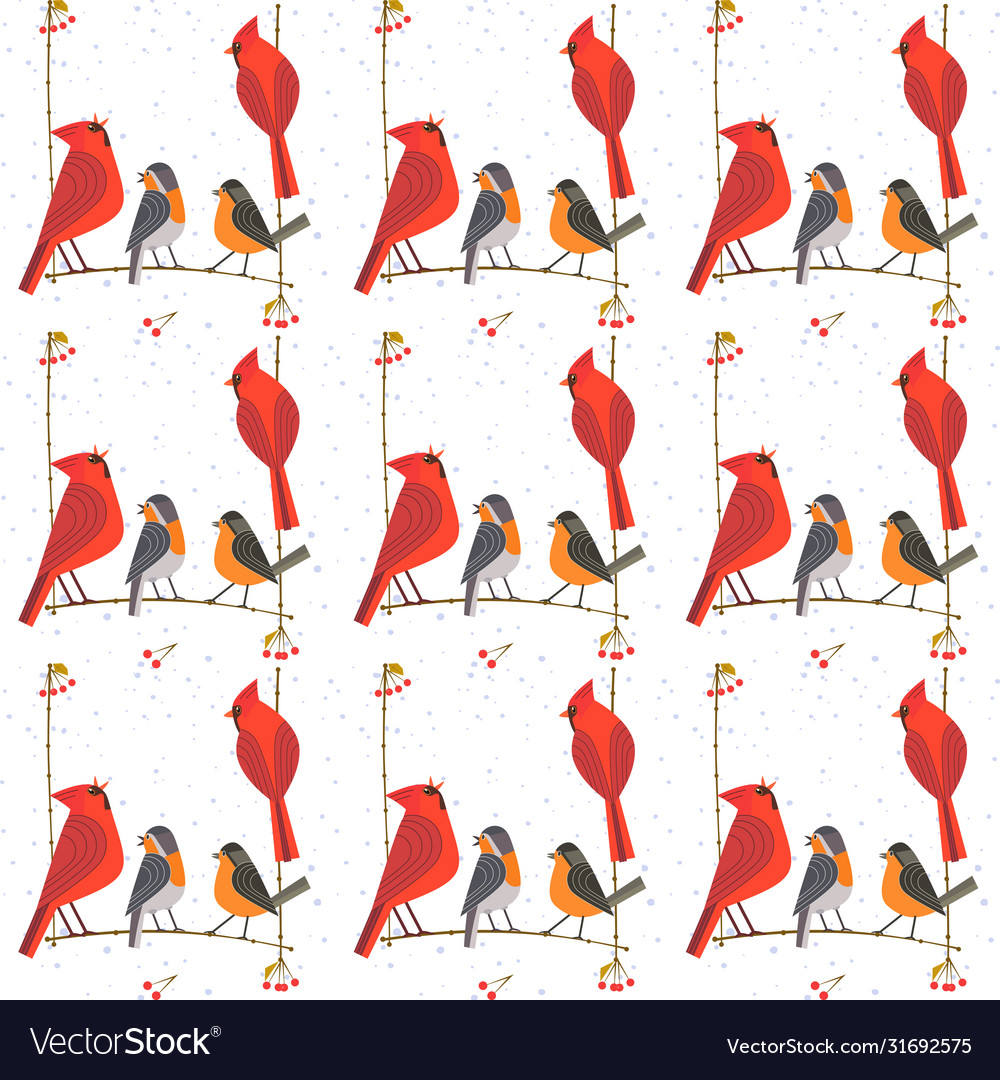Rocking birds pattern Royalty Free Vector Image