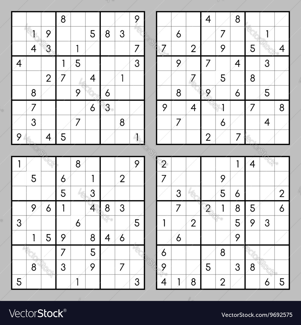 Dois puzzles sudoku fáceis ilustração do vetor. Ilustração de