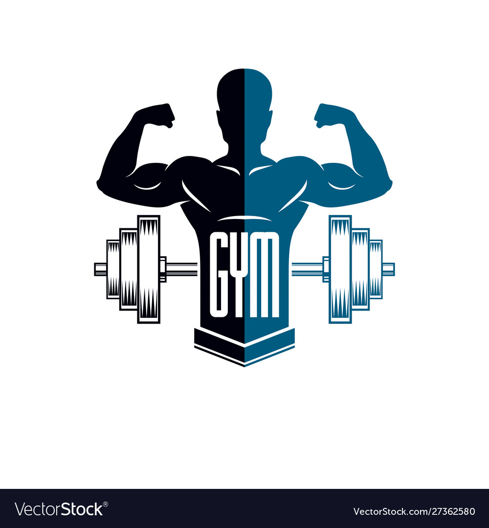 Bodybuilding weightlifting gym logotype sport Vector Image