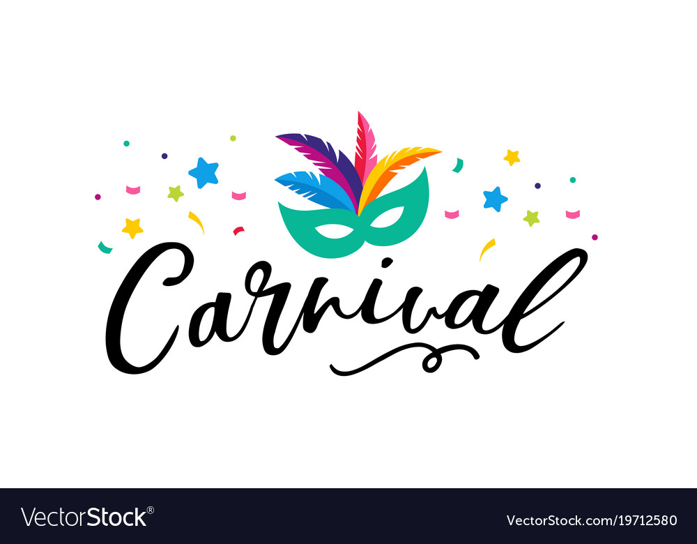 Carnival poster with colorful party elements Vector Image