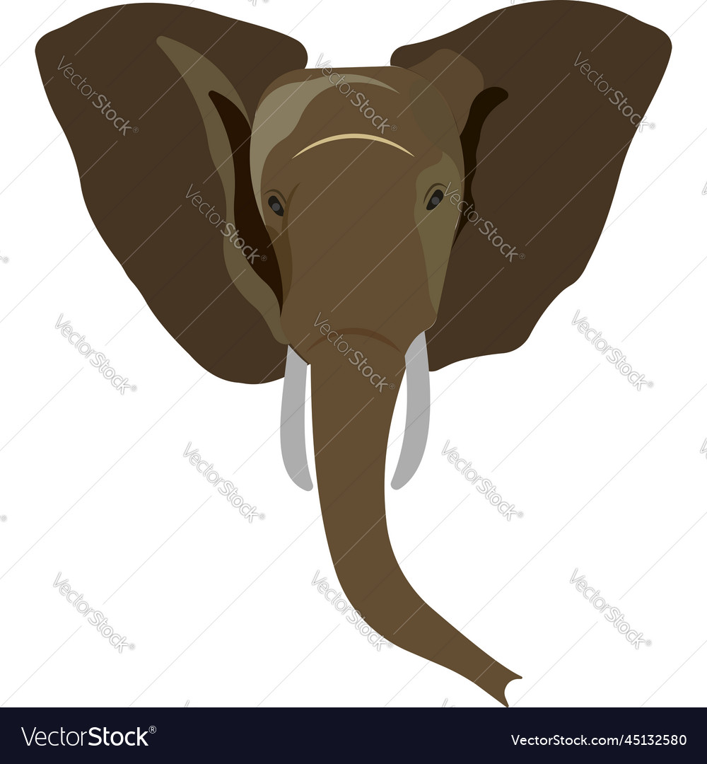 Cartoon elephant head wild animal Royalty Free Vector Image