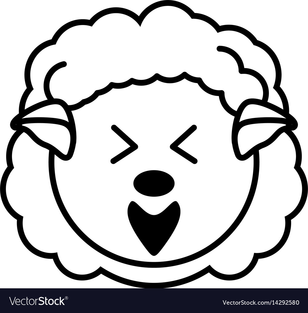 Outline sheep head animal