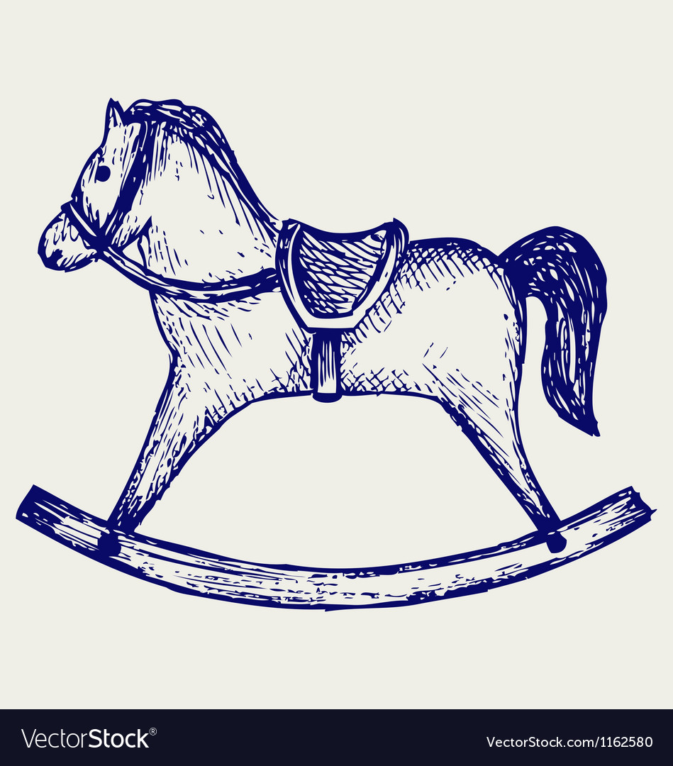 Wooden Rocking Horse Royalty Free Vector Image