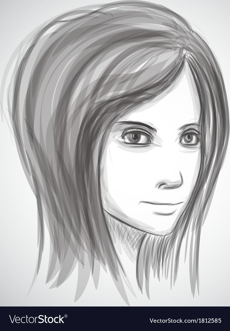 Beautiful Girl Face Portrait Pencil Drawing Stock Illustration 1428371105   Shutterstock