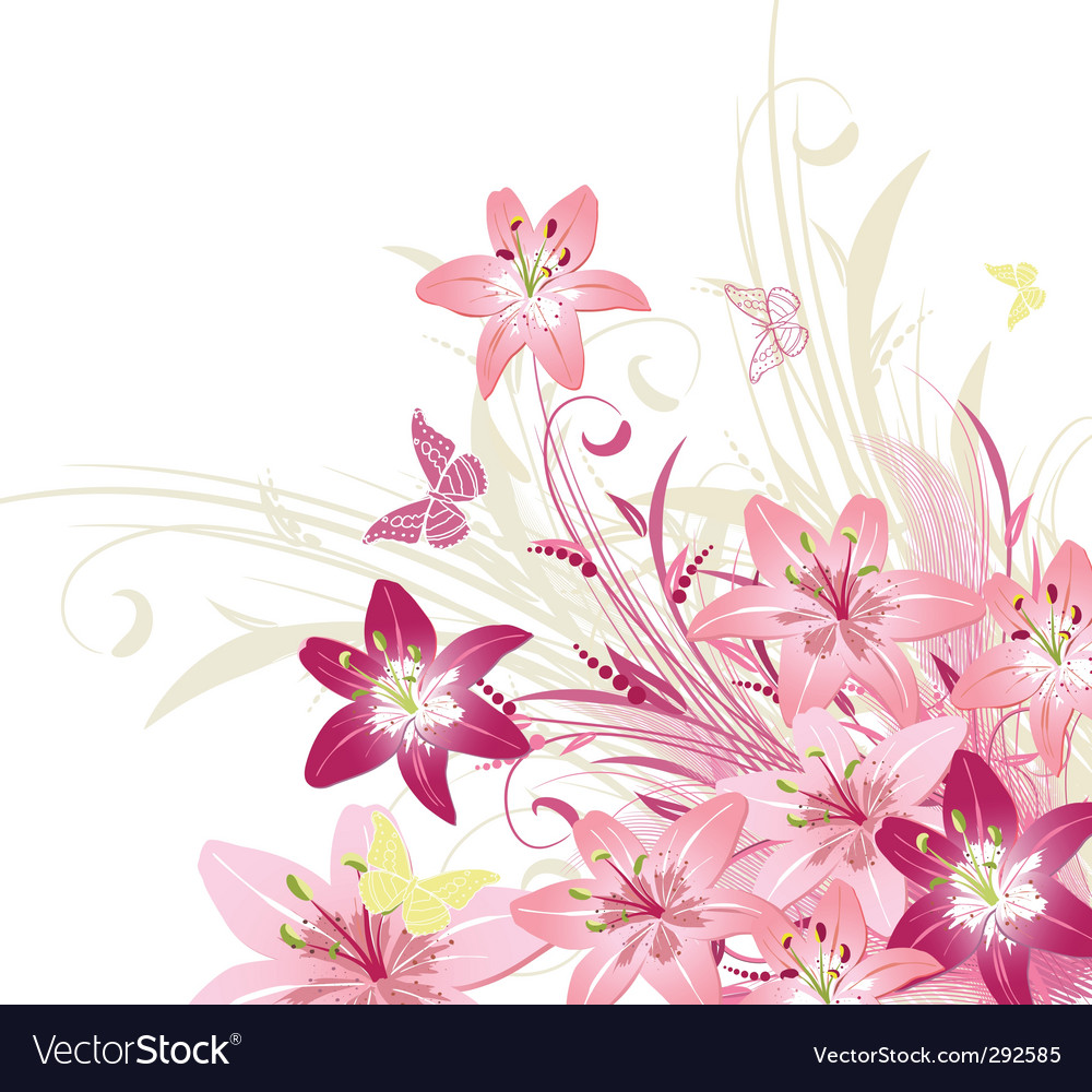 Bouquet lilies Royalty Free Vector Image - VectorStock