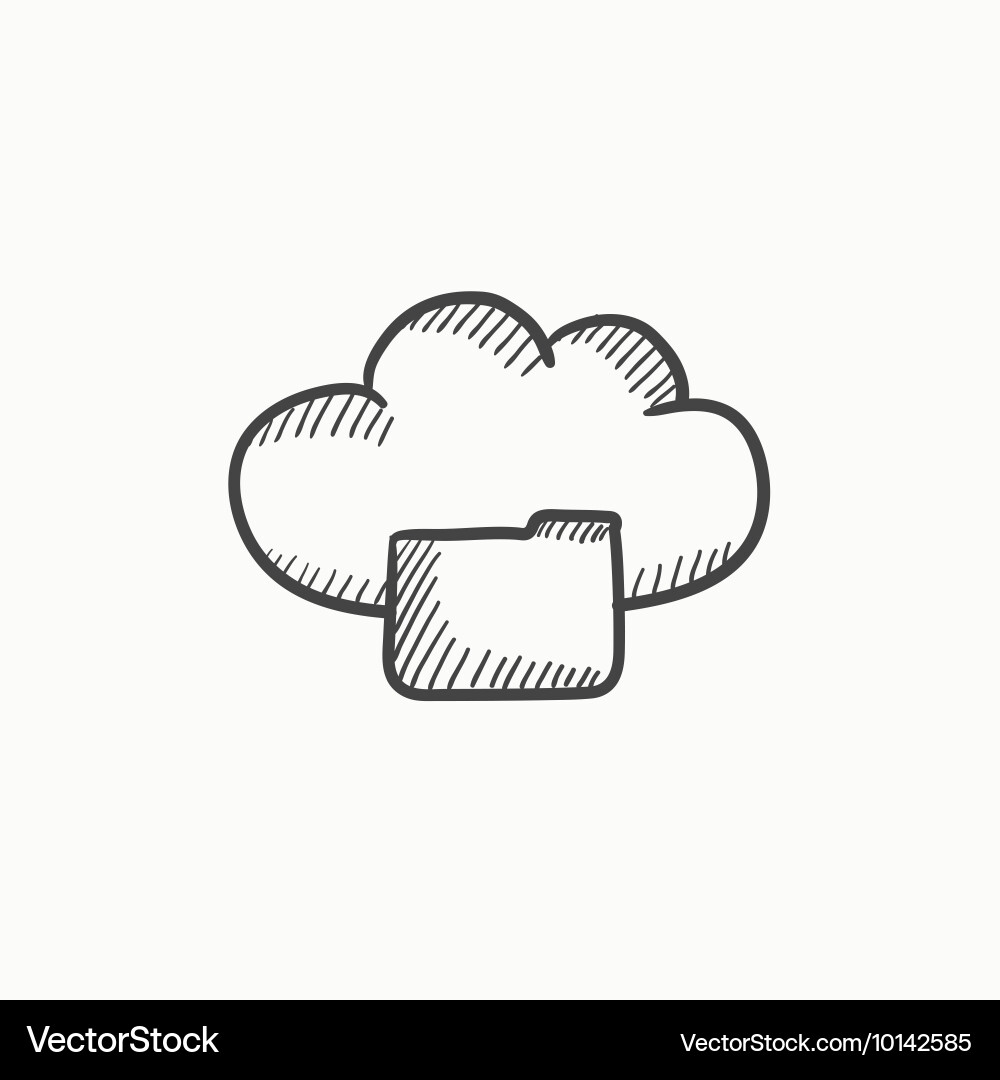 Cloud computing sketch icon Royalty Free Vector Image