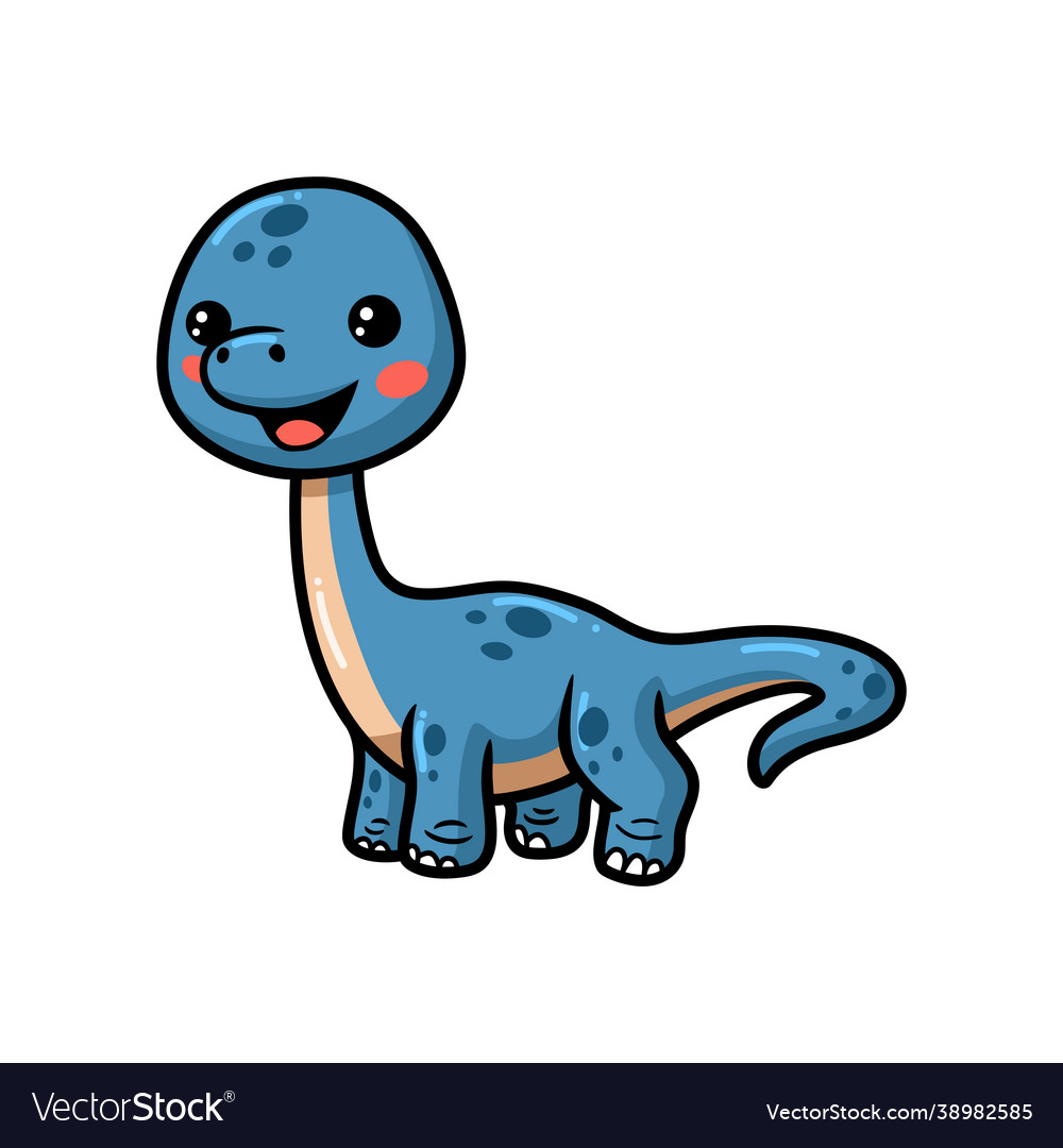 Cute little dinosaur cartoon posing Royalty Free Vector