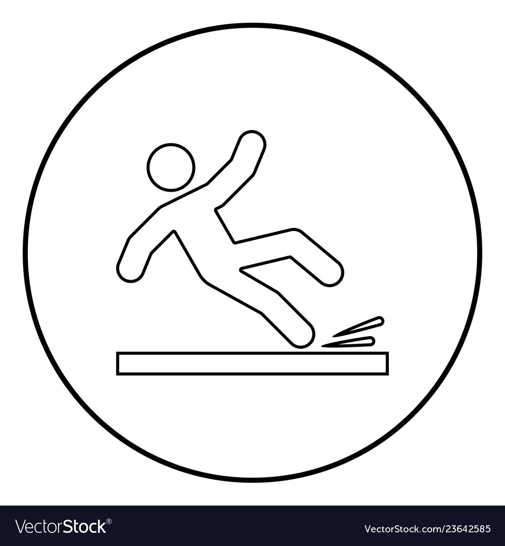 Falling man icon black color in circle round