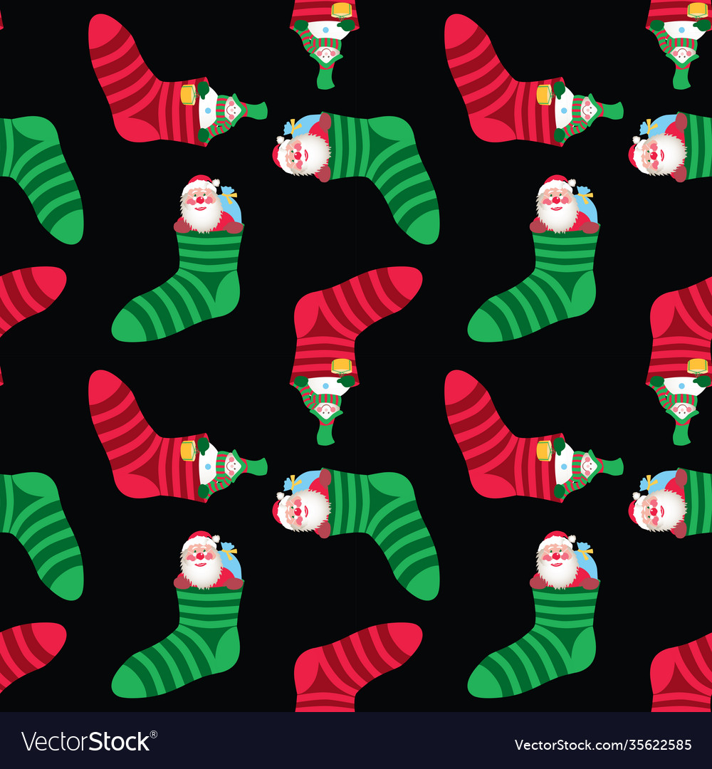 Seamless background with funny santa claus