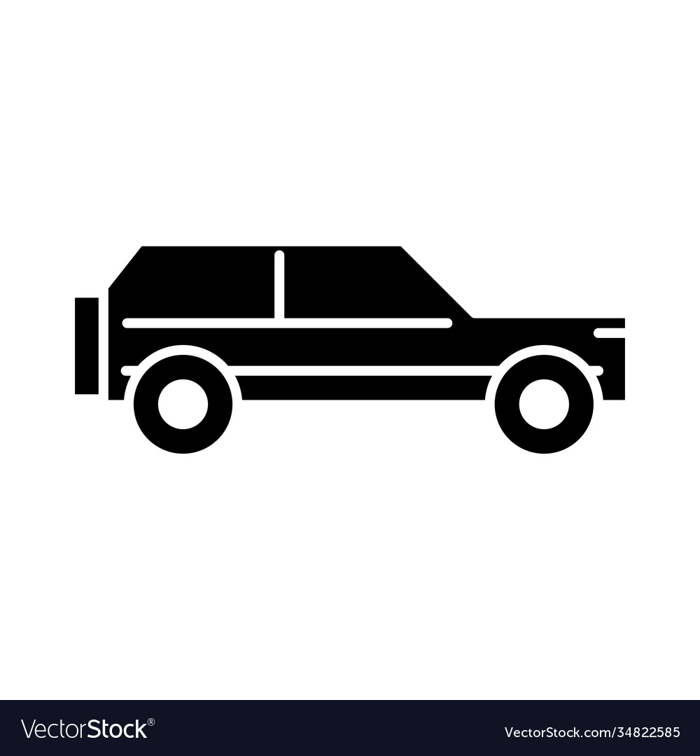 Suv car side view silhouette icon isolated Vector Image