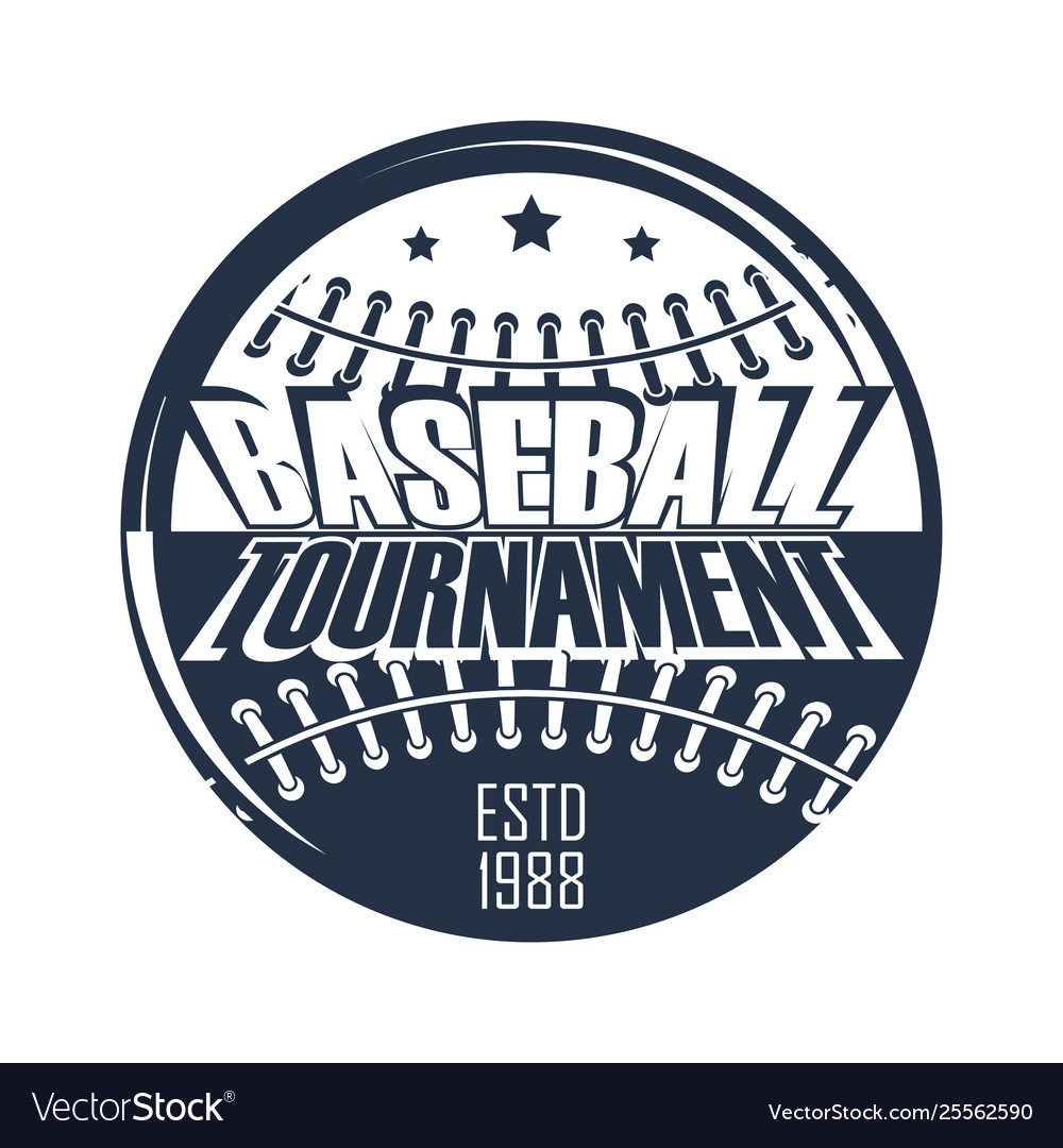 Baseball badge ball tournament Royalty Free Vector Image