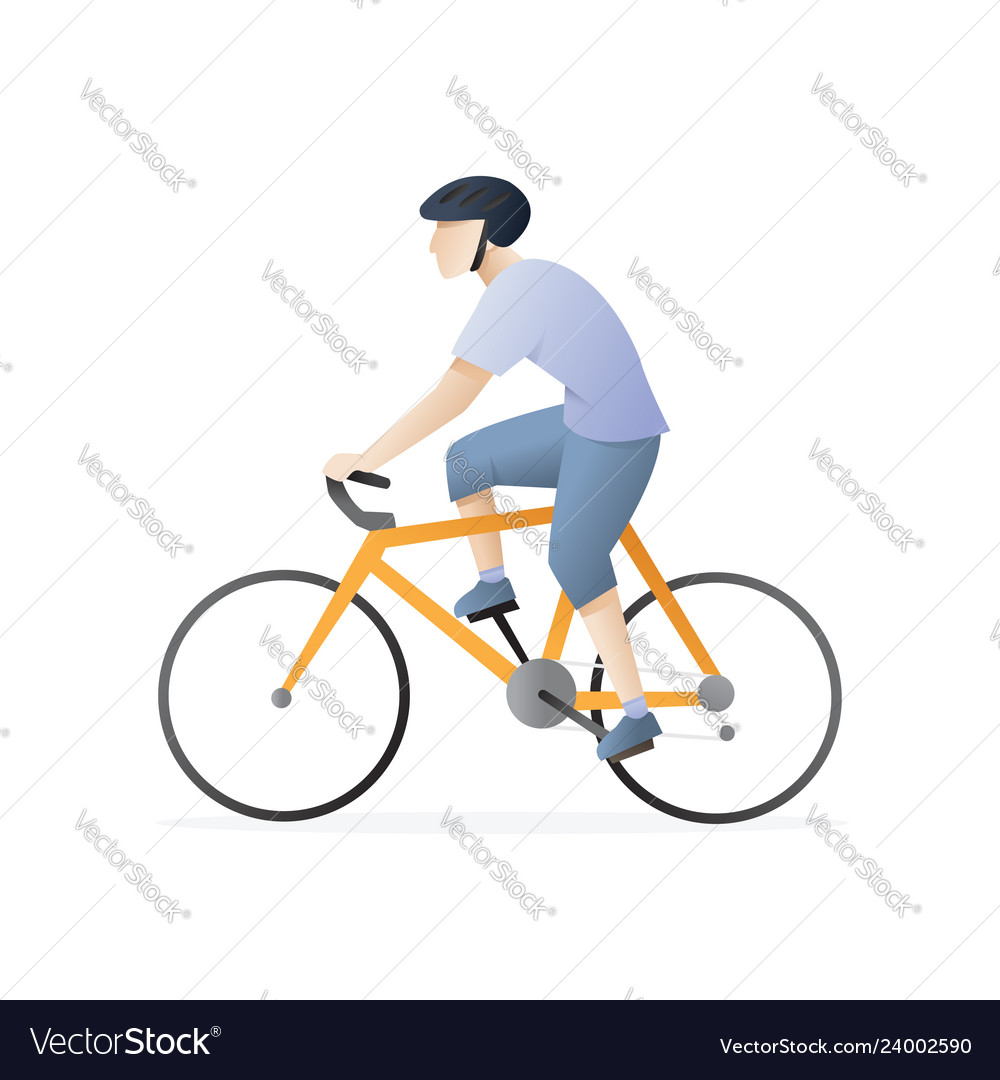 Man riding a bicycle Royalty Free Vector Image